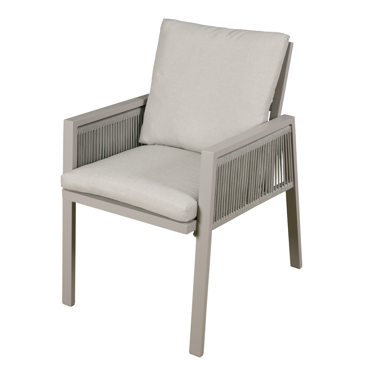 Dellonda Fusion Garden/Patio Dining Chair with Armrest - Light Grey