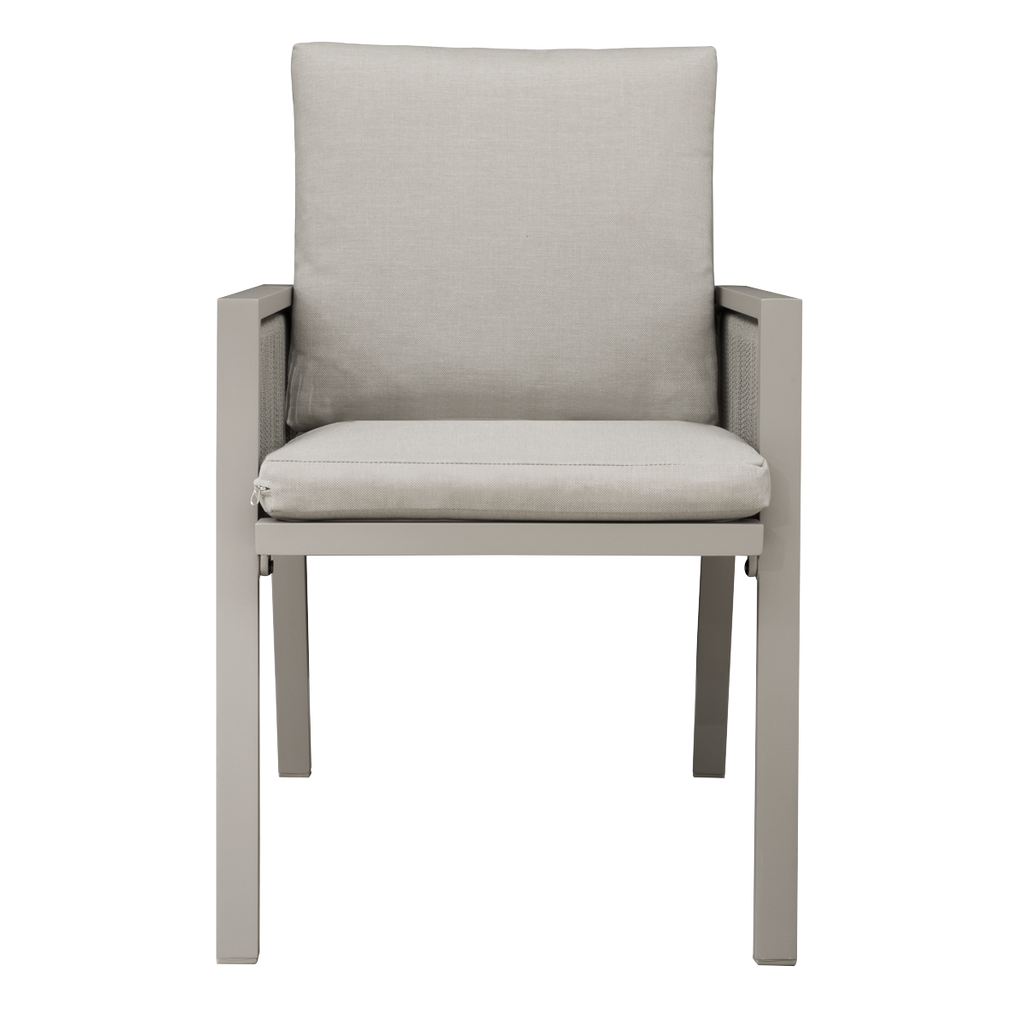 Dellonda Fusion Garden/Patio Dining Chair with Armrest - Light Grey