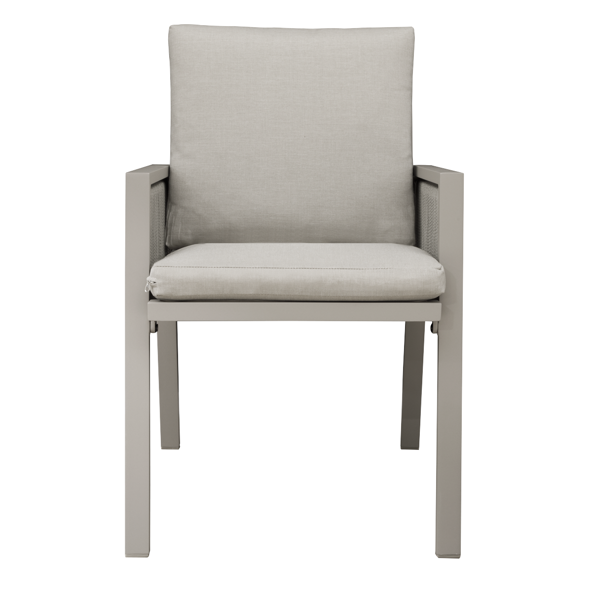Dellonda Fusion Garden/Patio Dining Chair with Armrest - Light Grey