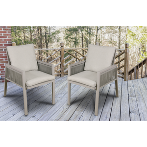 Dellonda Fusion Garden/Patio Dining Chairs with Armrests 4pc - Light Grey