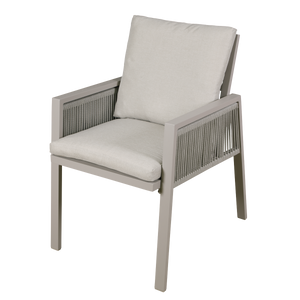 Dellonda Fusion Garden/Patio Dining Chairs with Armrests 4pc - Light Grey
