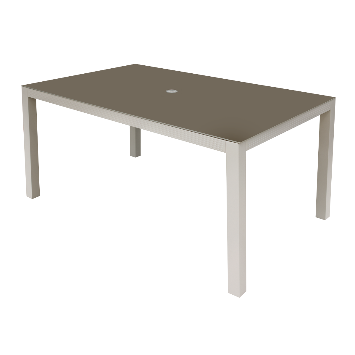 Dellonda Fusion Outdoor Dining Table with Tempered Glass, Light Grey (DG51)
