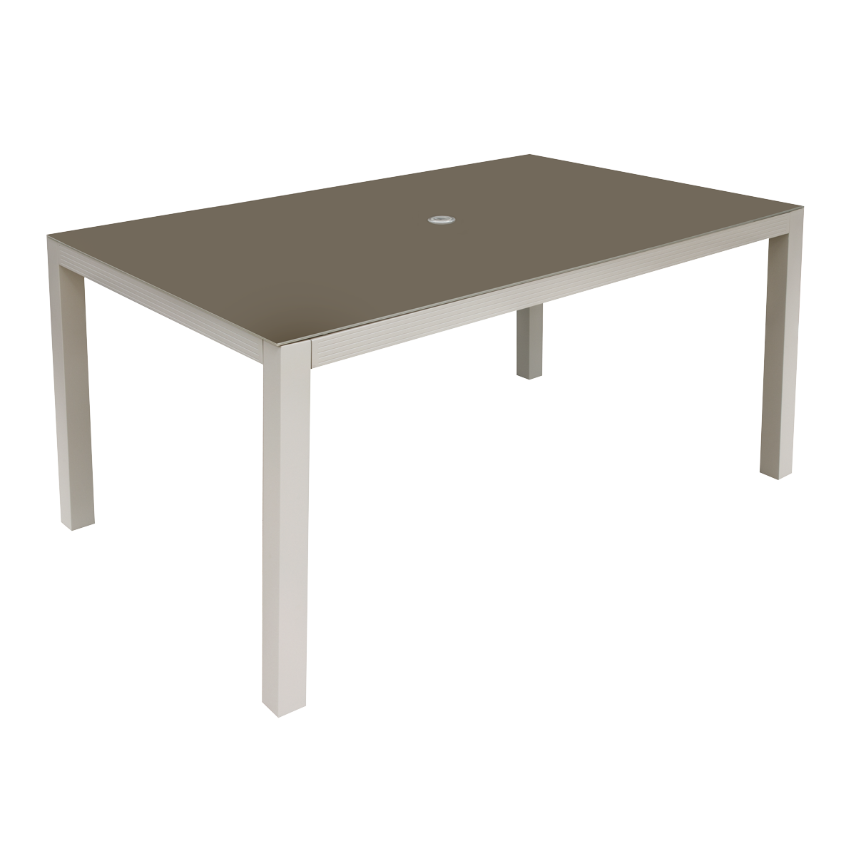 Dellonda Fusion Outdoor Dining Table with Tempered Glass, Light Grey (DG51)