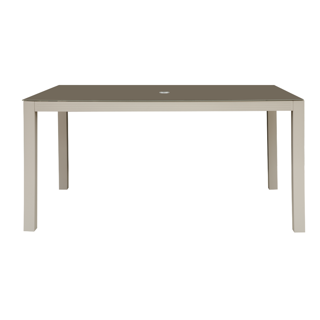 Dellonda Fusion Outdoor Dining Table with Tempered Glass, Light Grey (DG51)