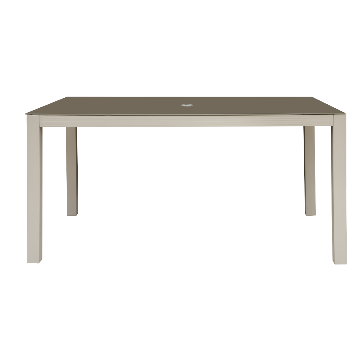 Dellonda Fusion Outdoor Dining Table with Tempered Glass, Light Grey (DG51)