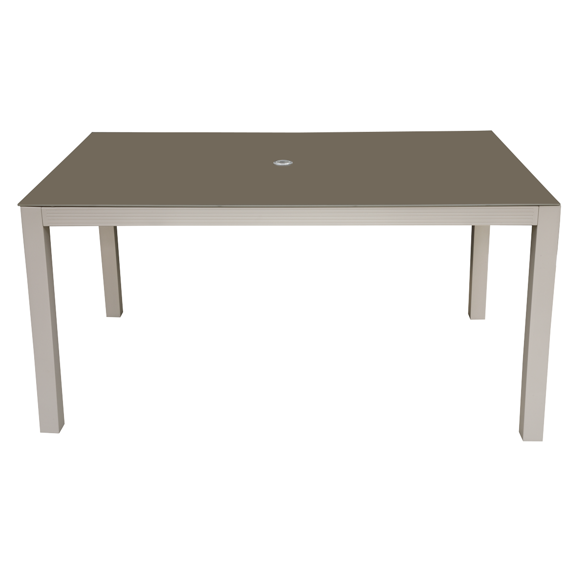 Dellonda Fusion Outdoor Dining Table with Tempered Glass, Light Grey (DG51)