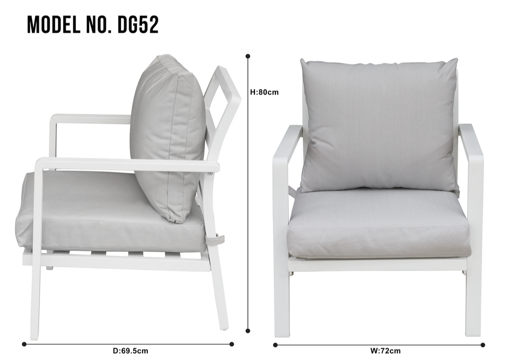 Dellonda DG52 Kyoto Aluminium 4 Piece Outdoor Garden Patio Corner Sofa & Coffee Table Set, White