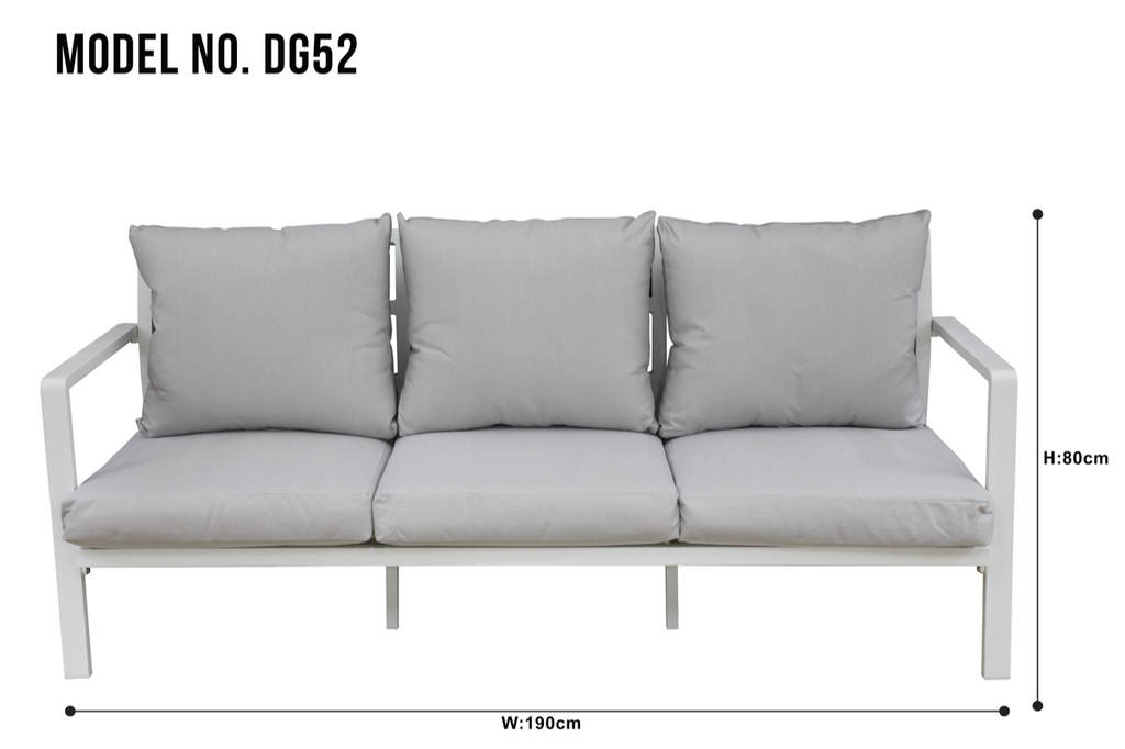 Dellonda DG52 Kyoto Aluminium 4 Piece Outdoor Garden Patio Corner Sofa & Coffee Table Set, White