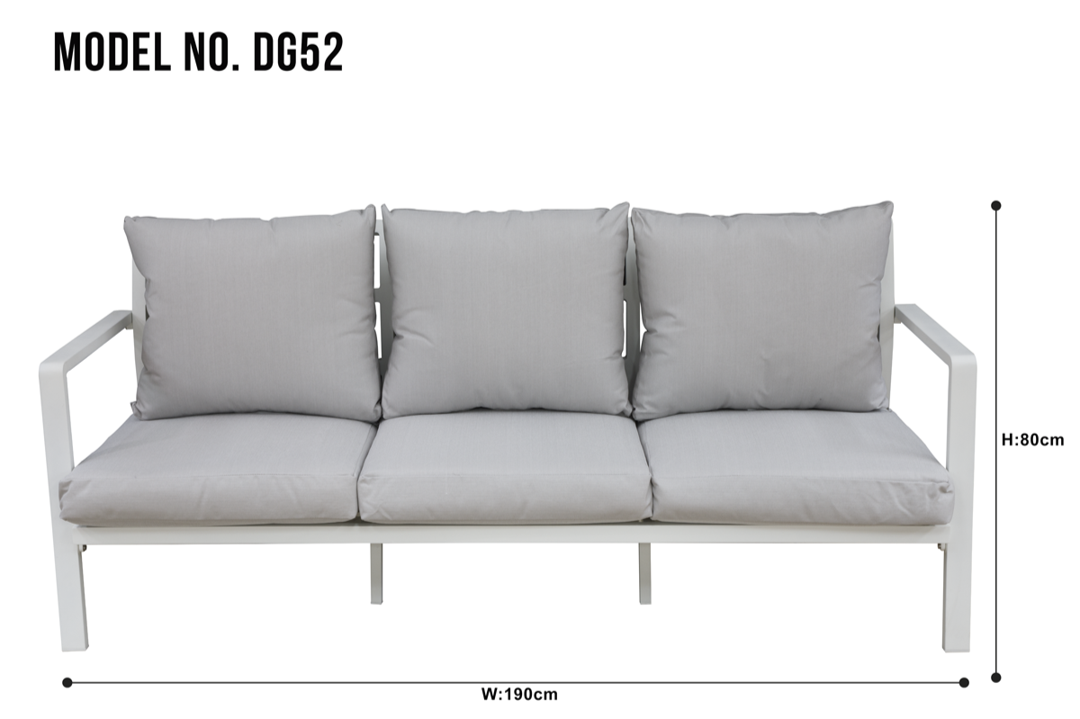 Dellonda DG52 Kyoto Aluminium 4 Piece Outdoor Garden Patio Corner Sofa & Coffee Table Set, White