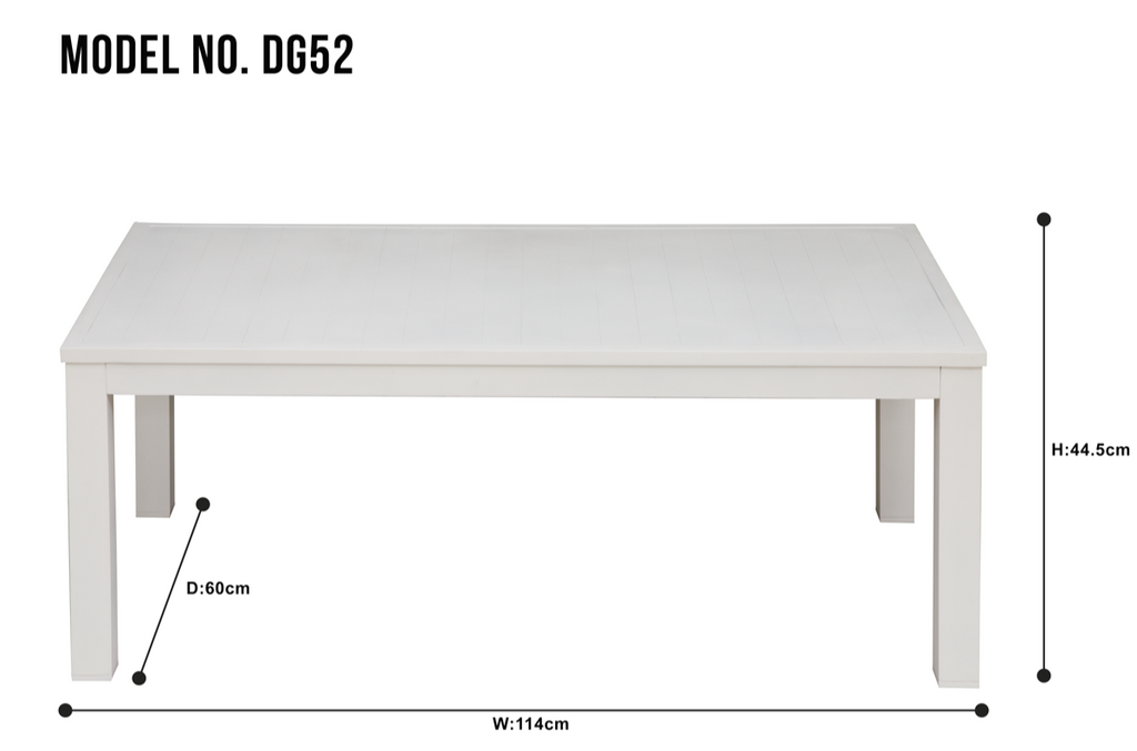 Dellonda DG52 Kyoto Aluminium 4 Piece Outdoor Garden Patio Corner Sofa & Coffee Table Set, White