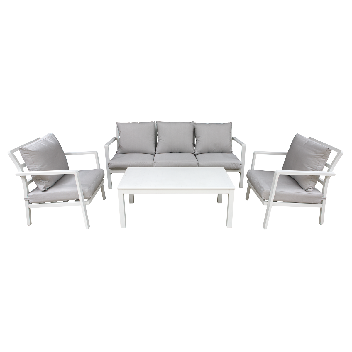 Dellonda Kyoto Aluminium Outdoor Sofa & Coffee Table Set 4pc