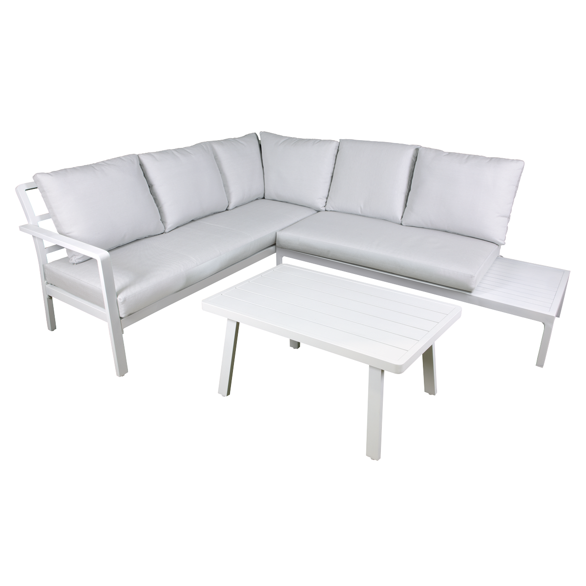 Dellonda Kyoto Aluminium Outdoor Corner Sofa & Coffee Table Set 3pc