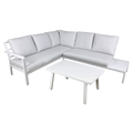 Dellonda Kyoto Aluminium Outdoor Corner Sofa & Coffee Table Set 3pc