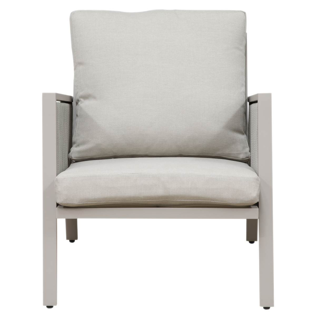 Dellonda DG56 Fusion Aluminium 4 Piece Outdoor Garden Patio Corner Sofa & Coffee Table Set, Light Grey