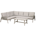 Dellonda Fusion Aluminium Outdoor Corner Sofa & Coffee Table Set 4pc