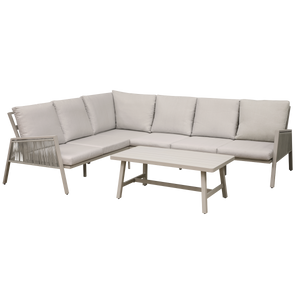 Dellonda Fusion Aluminium Outdoor Corner Sofa & Coffee Table Set 4pc