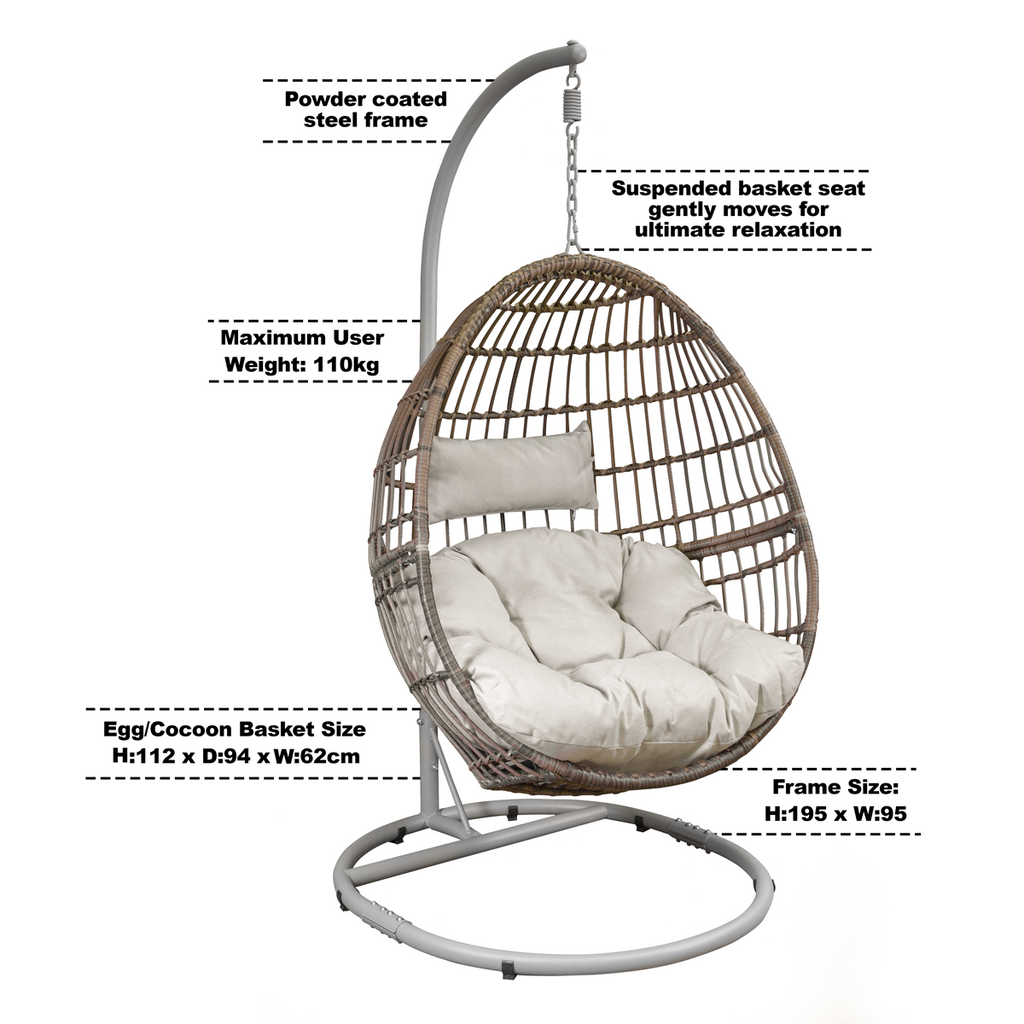 Dellonda Single Swinging Egg Chair with Cushion