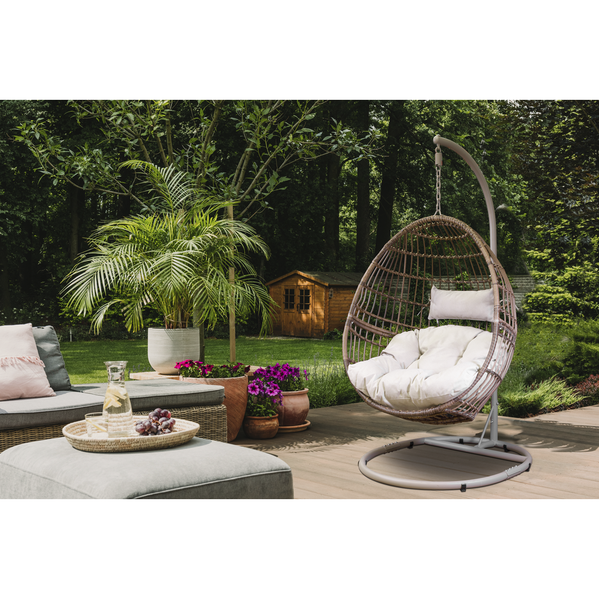 Dellonda Single Swinging Egg Chair with Cushion