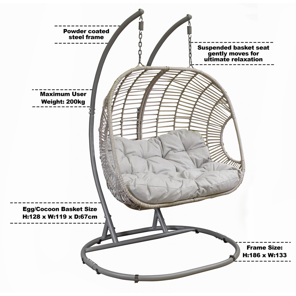 Dellonda Double Swinging Egg Chair with Cushion