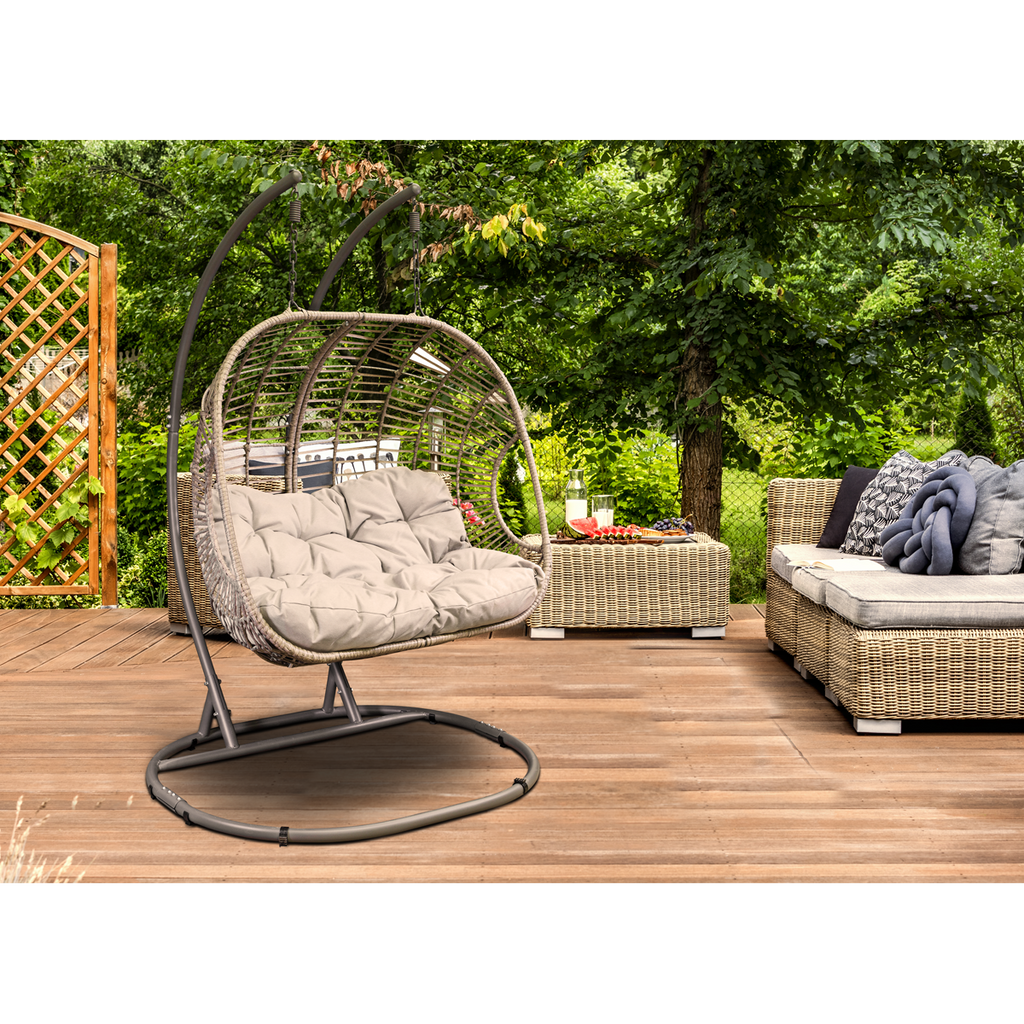 Dellonda Double Swinging Egg Chair with Cushion