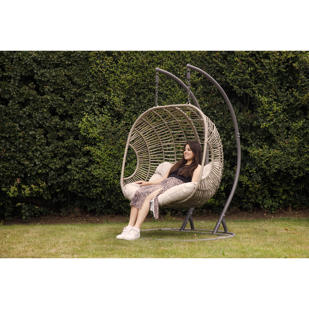 Dellonda Double Swinging Egg Chair with Cushion
