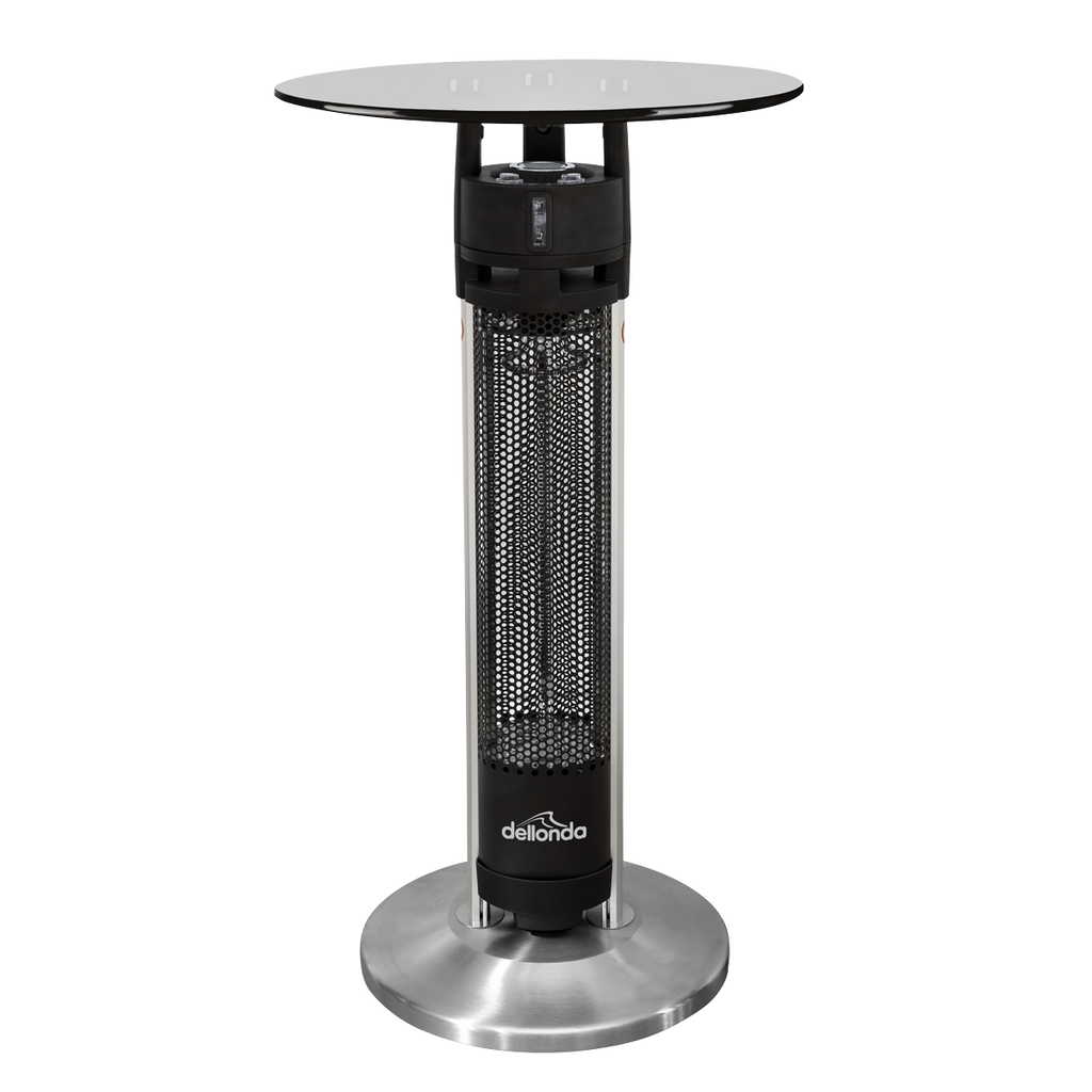 Dellonda Bistro Table with Heater 95cm, 1600W, Black/Stainless (DG63)