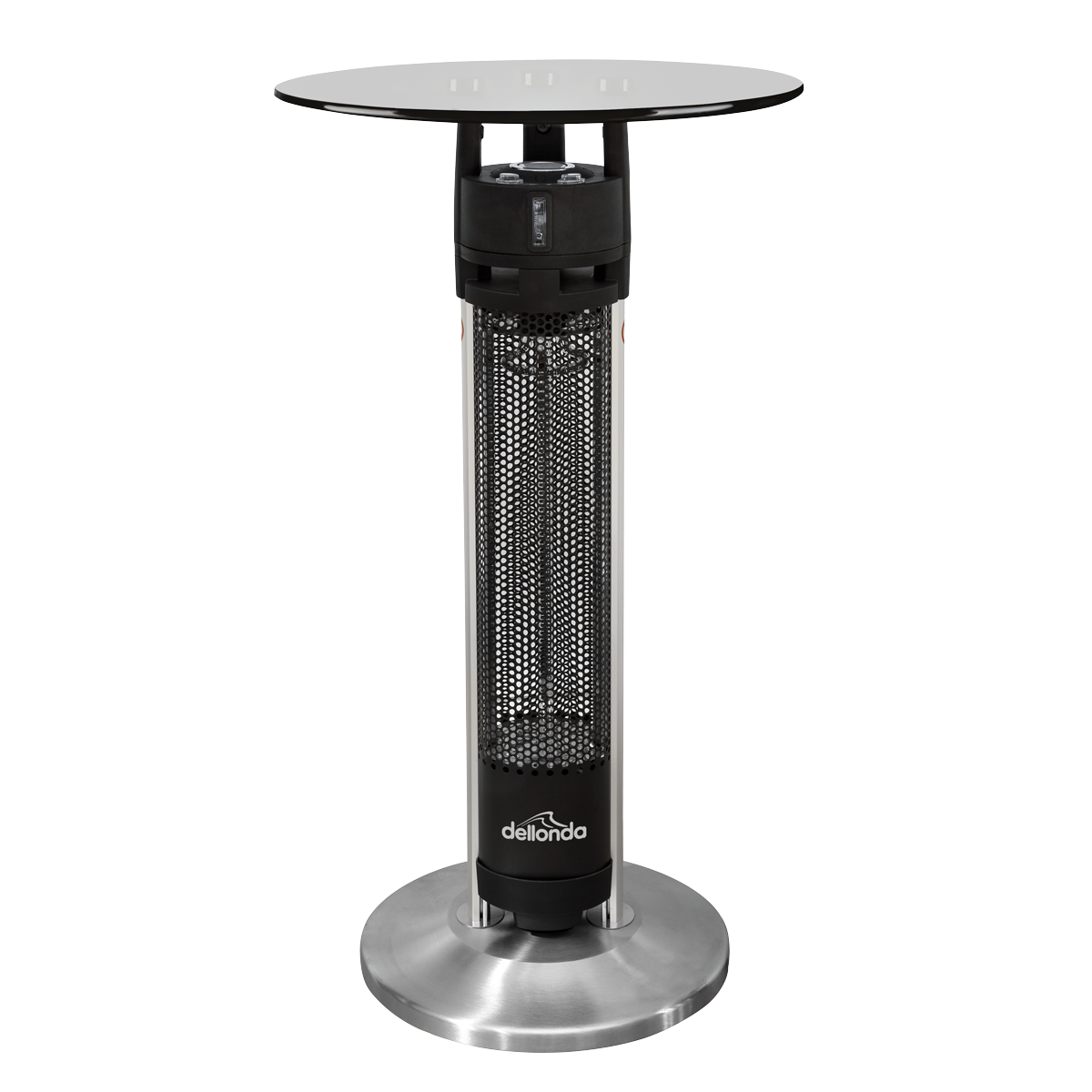 Dellonda Bistro Table with Heater 95cm, 1600W, Black/Stainless (DG63)