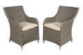 Dellonda Chester Rattan Outdoor Dining Chairs, Set of 2, Brown (DG64)
