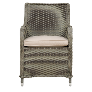 Dellonda DG64 Chester Rattan Wicker Outdoor Garden Dining Chairs, Set of 2, Brown