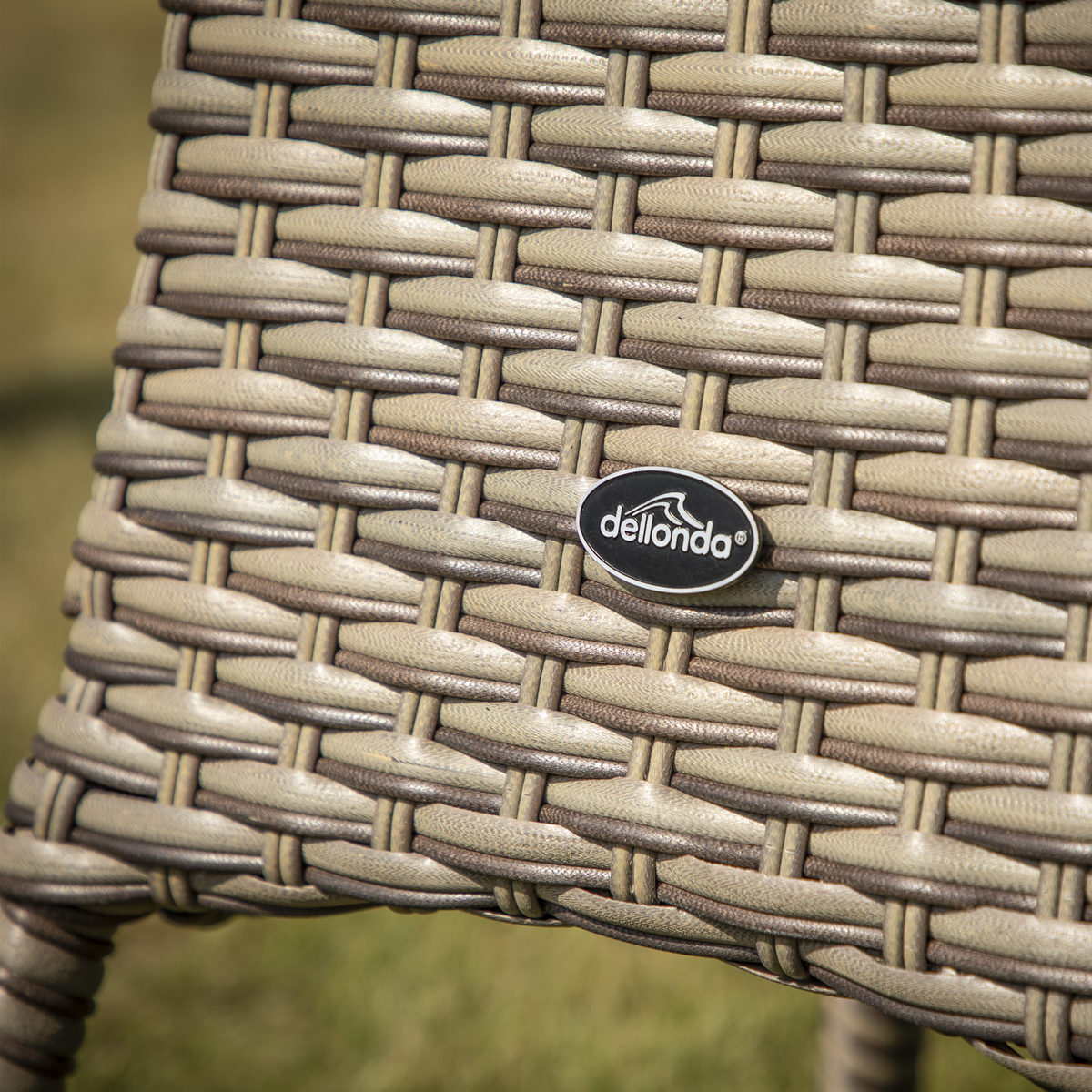 Dellonda Chester Rattan Outdoor Bistro Table with Tempered Glass 70cm, Brown (DG65)