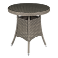 Dellonda Chester Rattan Outdoor Bistro Table with Tempered Glass 70cm, Brown (DG65)