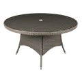 Dellonda Chester Rattan Outdoor Dining Table with Tempered Glass 135cm, Brown (DG67)