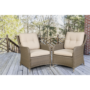 Dellonda Chester Rattan Wicker Outdoor Armchairs 2pc
