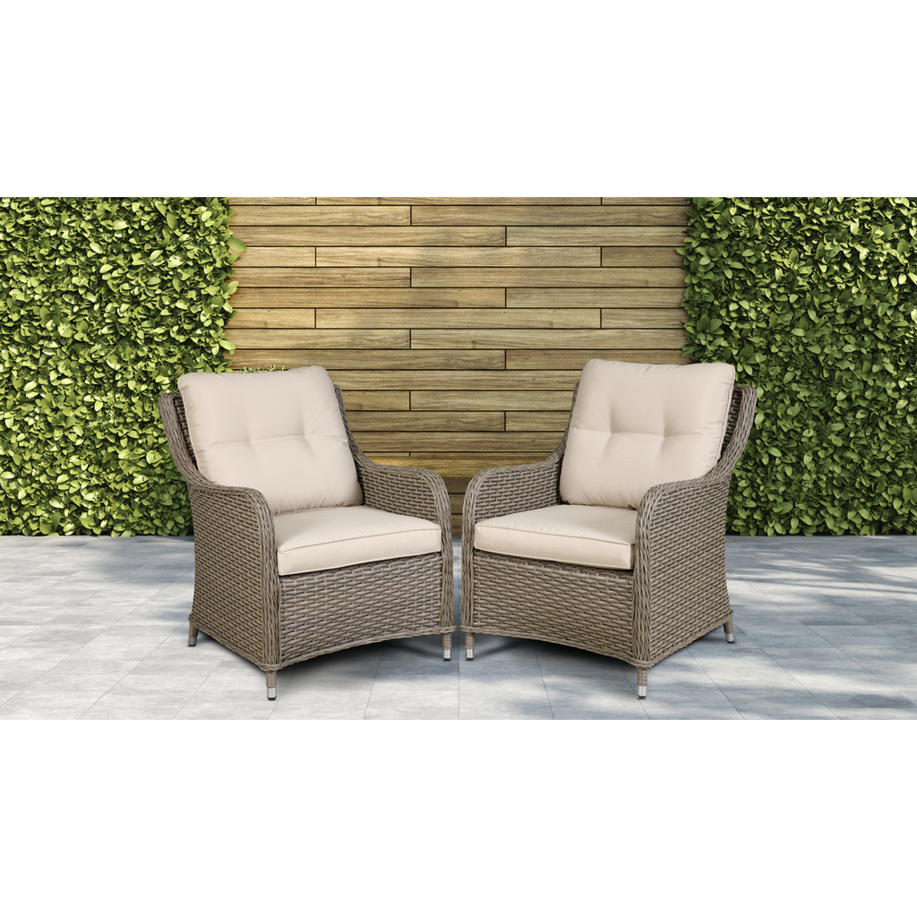 Dellonda Chester Rattan Wicker Outdoor Armchairs 2pc