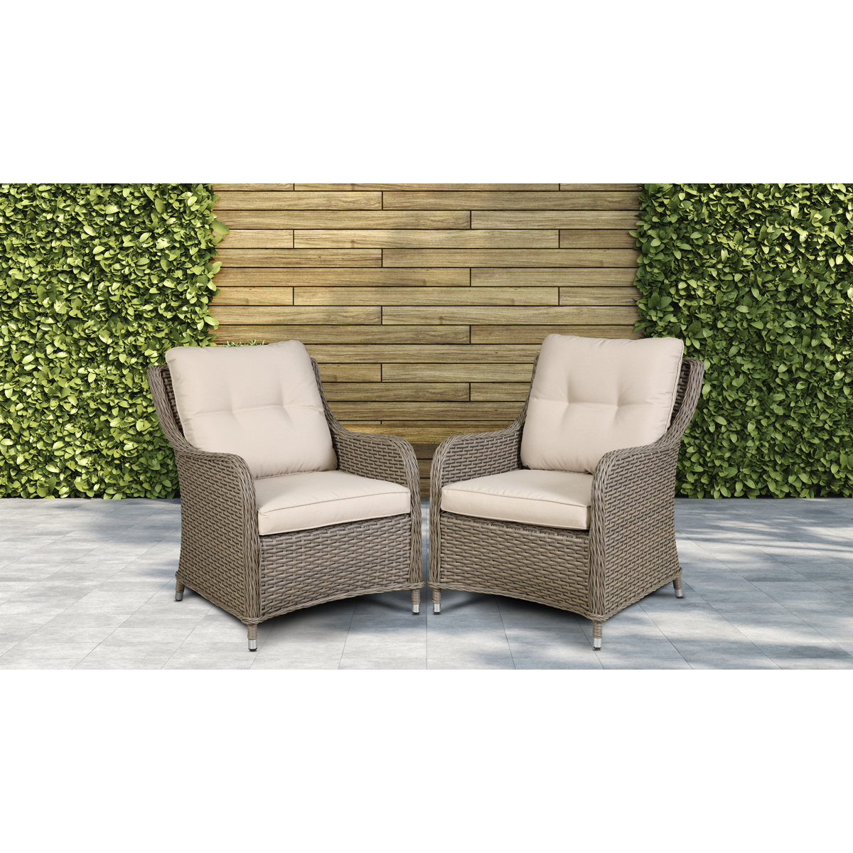 Dellonda Chester Rattan Wicker Outdoor Armchairs 2pc