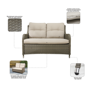 Dellonda Chester Rattan Wicker Outdoor 2-Seater Sofa