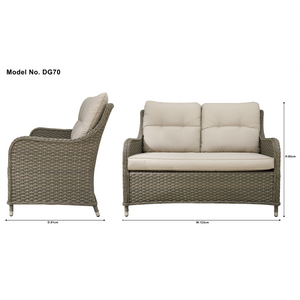 Dellonda Chester Rattan Wicker Outdoor 2-Seater Sofa