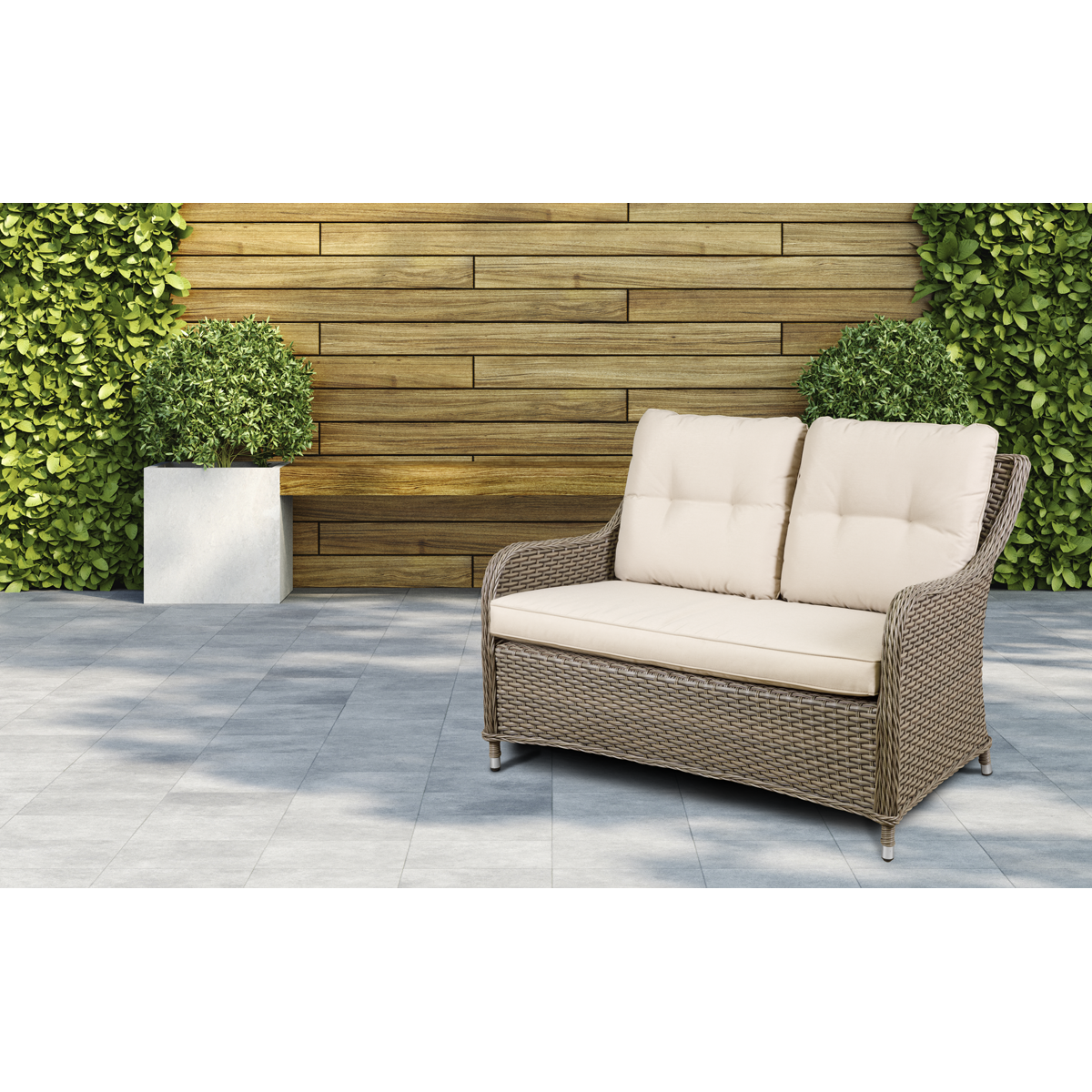 Dellonda Chester Rattan Wicker Outdoor 2-Seater Sofa