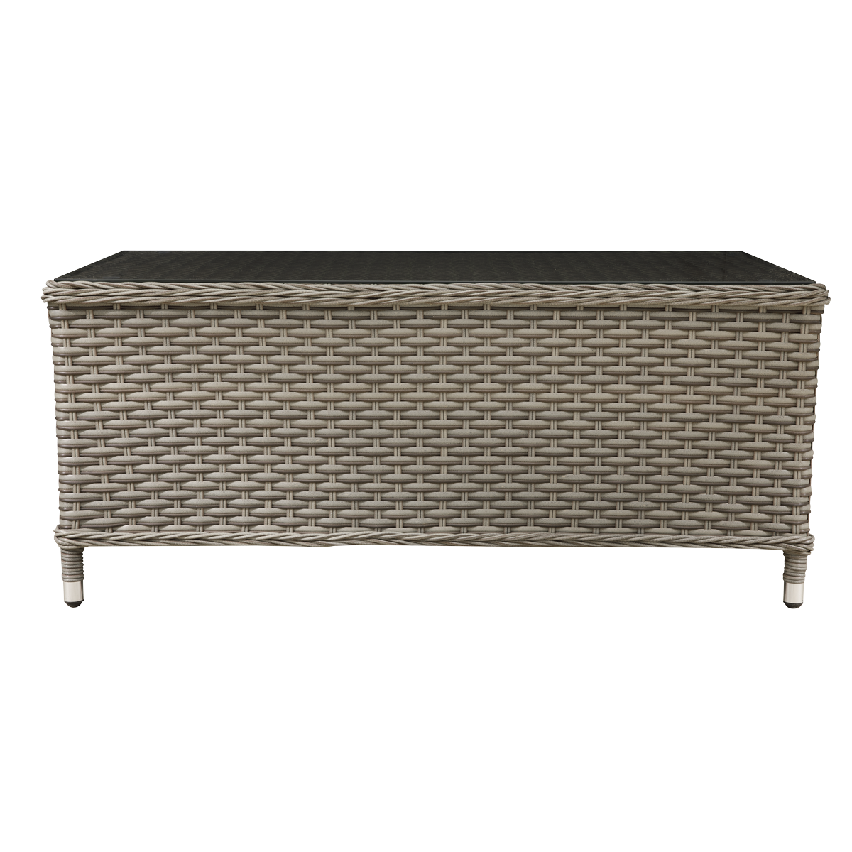 Dellonda Chester Rattan Outdoor Coffee Table with Tempered Glass, Brown (DG71)