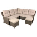 Chester 5-Seater Rattan Outdoor Corner Sofa Set, Brown (DG72)