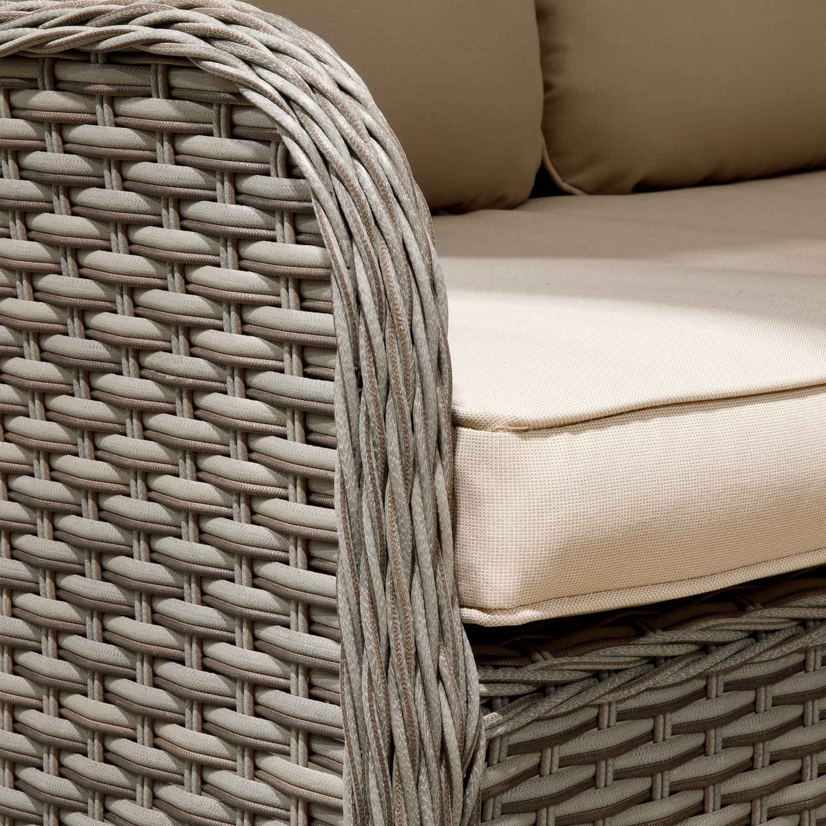 Chester 5-Seater Rattan Outdoor Corner Sofa & Table Set, Brown (DG89)