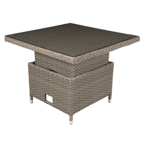 Dellonda Chester Rattan Wicker Adjustable-Height Outdoor Dining Table