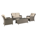 Dellonda Chester Rattan Wicker Outdoor Lounge Set 4pc