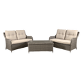 Dellonda Chester Rattan Wicker Outdoor Lounge Set 3pc