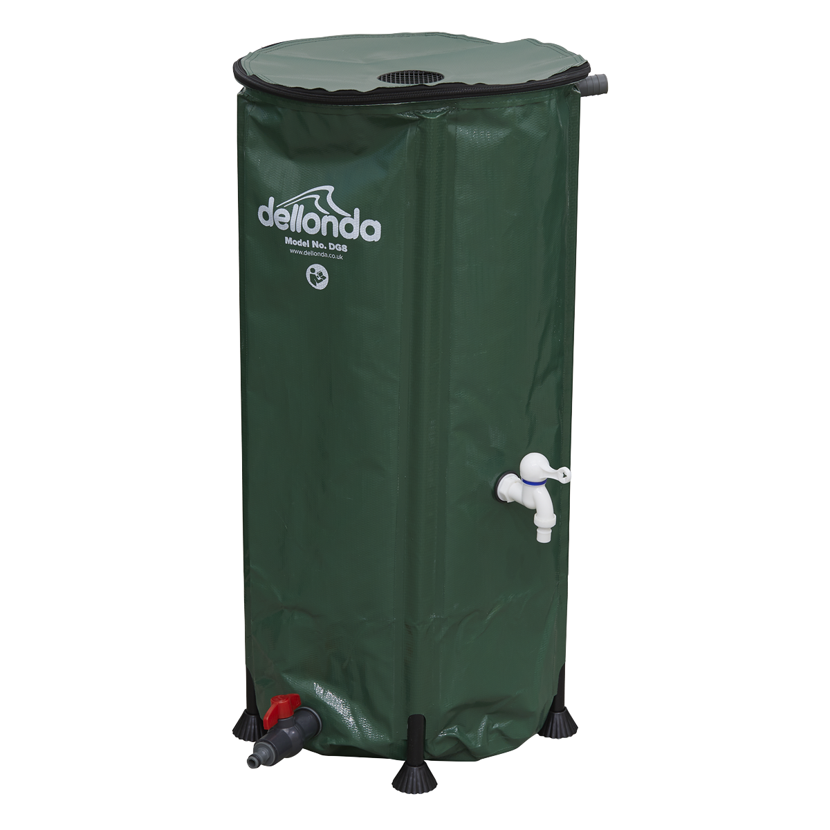 Dellonda Collapsible PVC Garden Water Butt with Lid & Drain Tap, 100L (DG8)