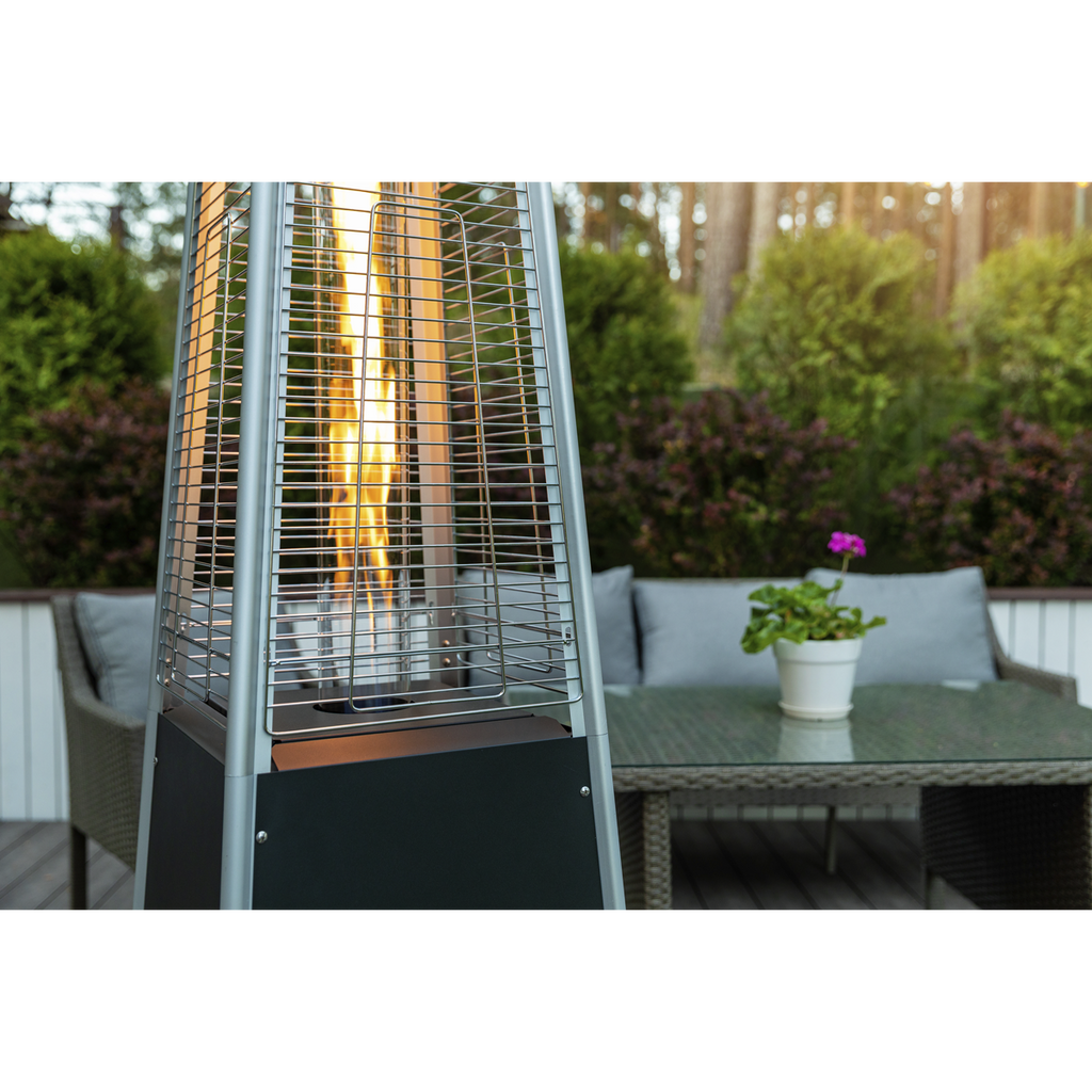 Dellonda Pyramid Gas Patio Heater 13kW, Black (DG98) (Factory Refurbished A)