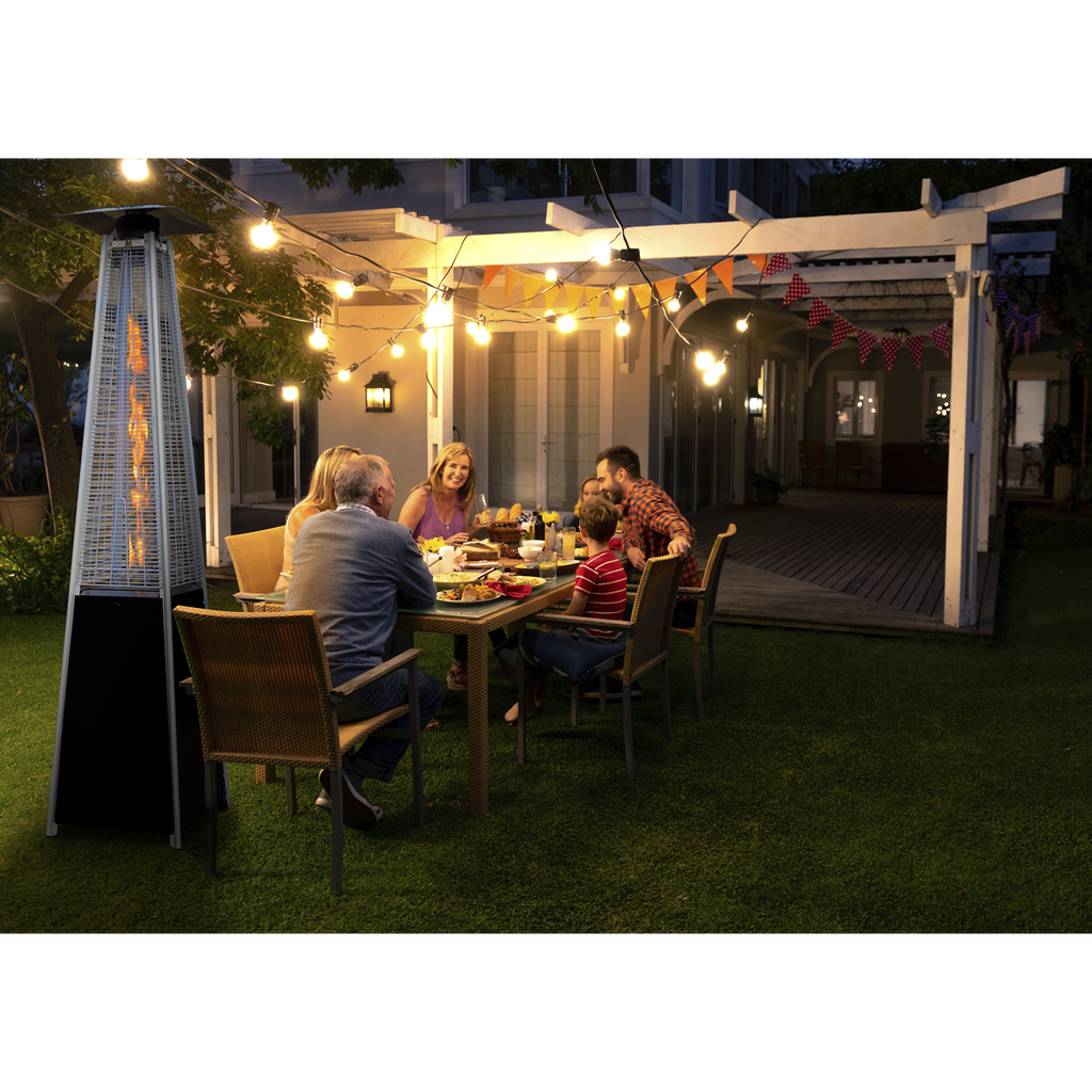 Dellonda Pyramid Gas Patio Heater 13kW, Black (DG98) (Factory Refurbished A)
