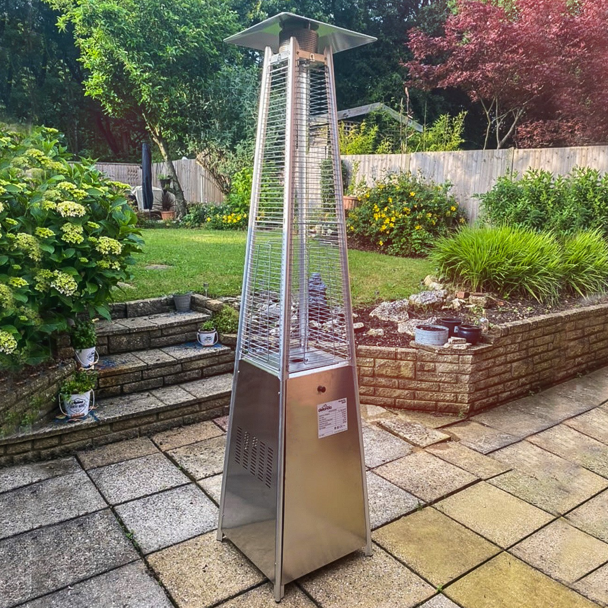 Dellonda Pyramid Gas Patio Heater 13kW, Stainless Steel (DG99)