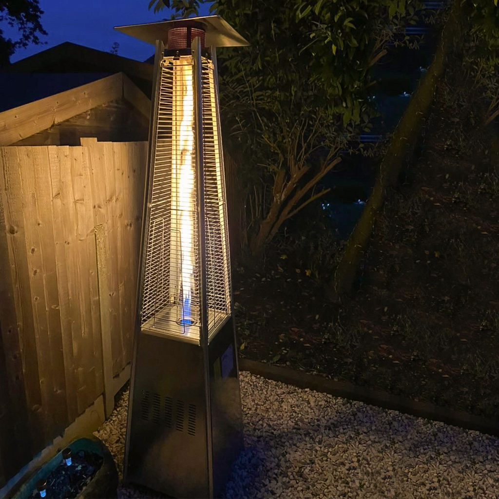 Dellonda Pyramid Gas Patio Heater 13kW, Stainless Steel (DG99)