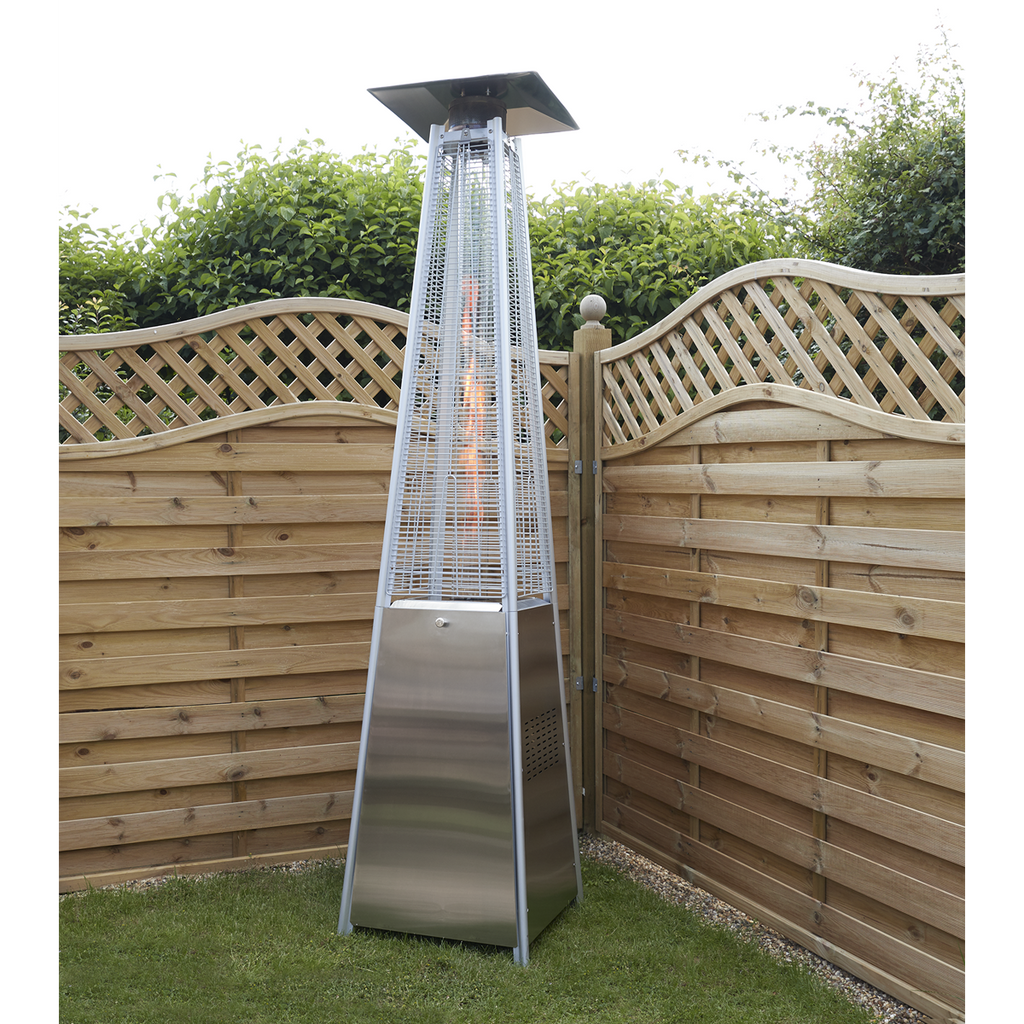Dellonda Pyramid Gas Patio Heater 13kW, Stainless Steel (DG99)